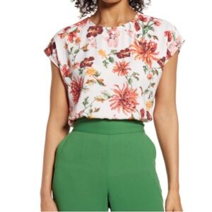 5/$25 🔴 Halogen | Cap Sleeve Blouse
Ivory-Pink Delila Floral | size medium